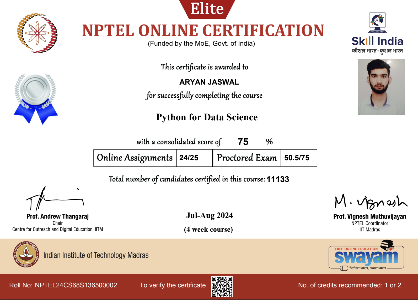 NPTEL Python Certificate