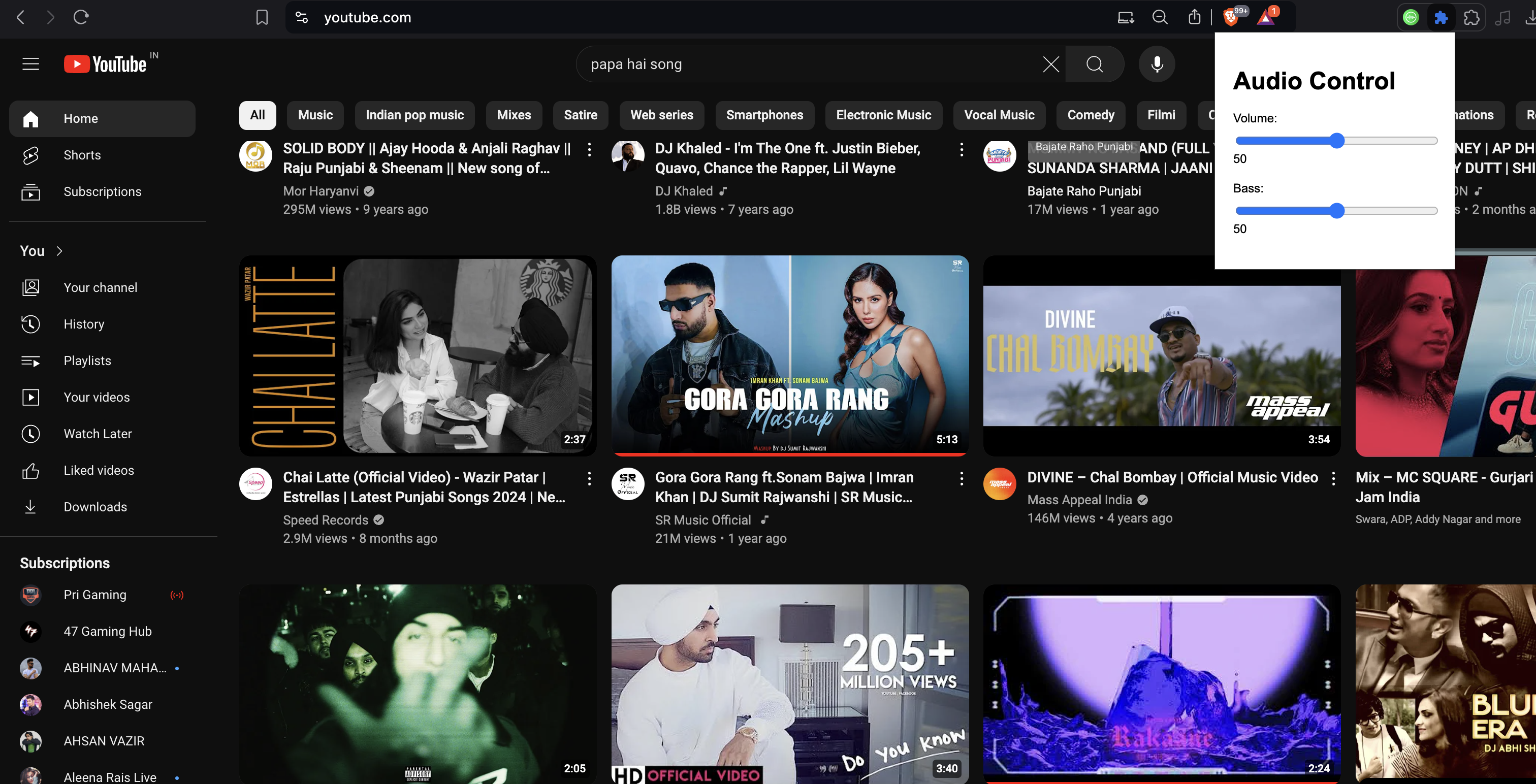 YouTube Audio Control Extension